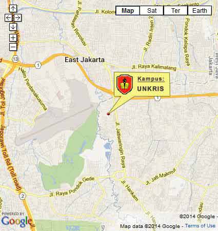 Campus Location Map (Google Map) MH UNKRIS Jakarta Nomor